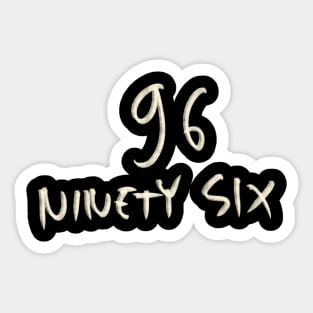 Hand Drawn Letter Number 96 Ninety Six Sticker